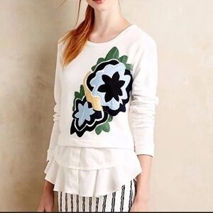 ANTHROPOLOGIE LITTLE YELLOW BUTTON high low sweater blouse. One piece